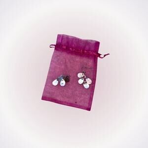 Brown and Silver Multi-Pendant Drop Earrings | Sz OS